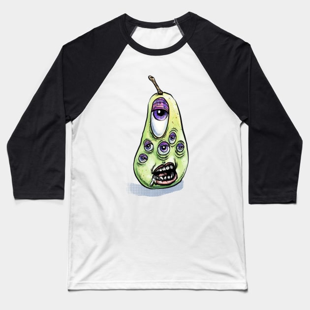 Scare Pear Baseball T-Shirt by pastanaut